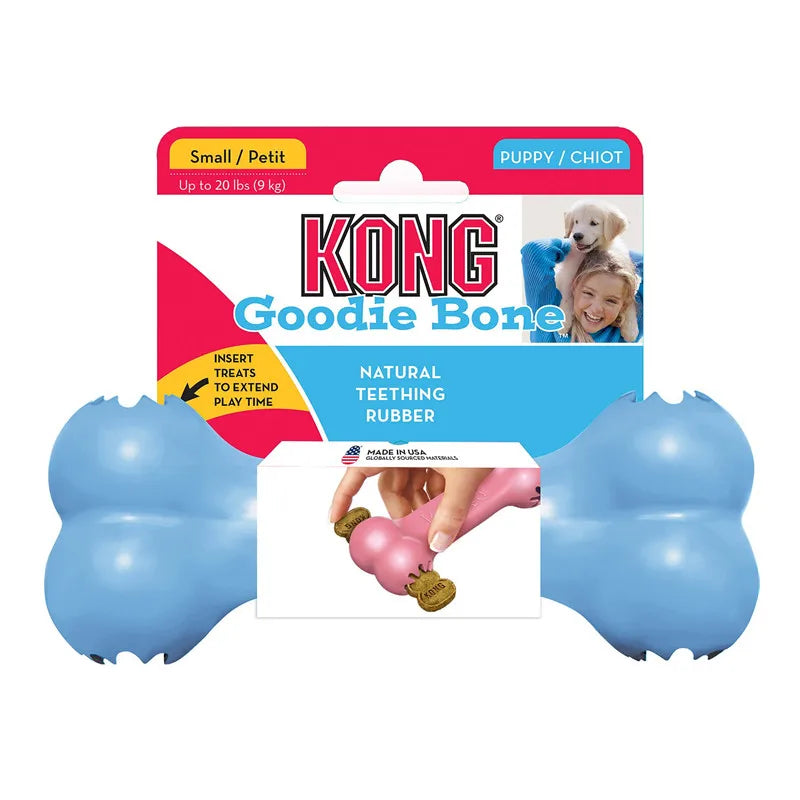 KONG Puppy Goodie Bone Dog Toy S-Blue/Pink