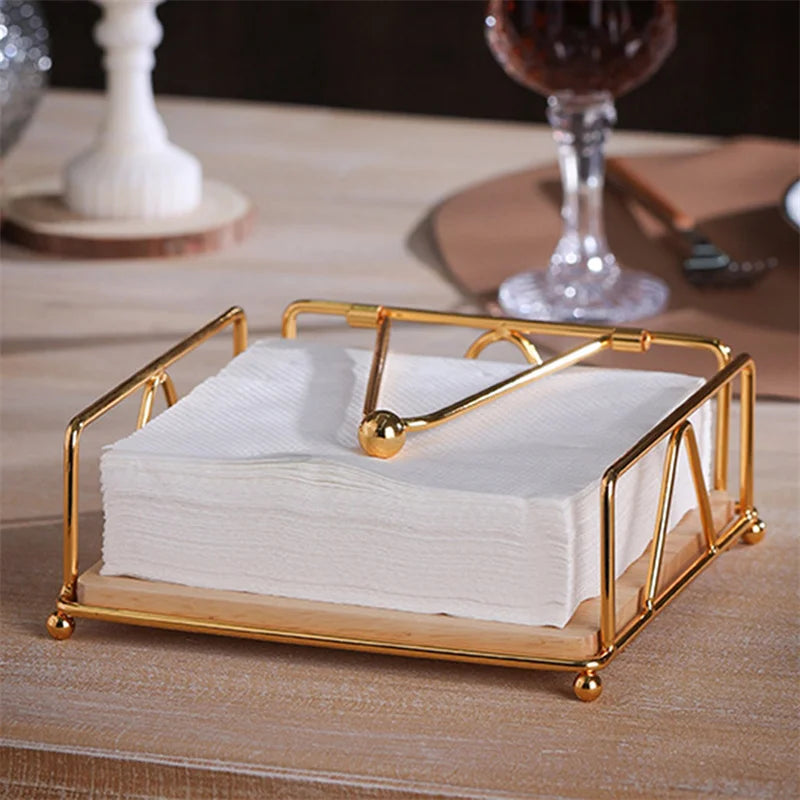 Flat Napkin Holder Metal Kitchen Napkin Holder With Weighted Tension Arm Rustic Tissue Paper Dispenser For Countertop Table