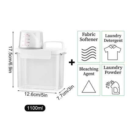 1100/1800/2300Ml Refillable Laundry Detergent Dispenser Empty Tank for Powder Softener Bleach Storage Container with Labels