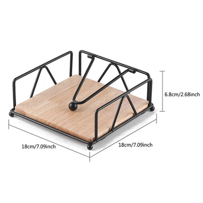 Flat Napkin Holder Metal Kitchen Napkin Holder With Weighted Tension Arm Rustic Tissue Paper Dispenser For Countertop Table