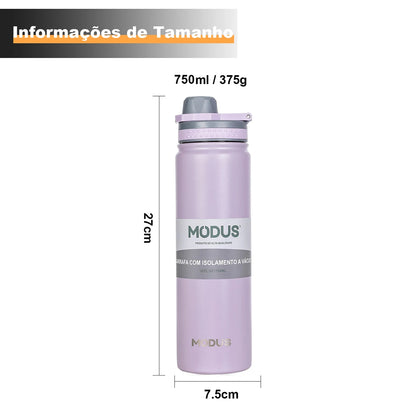 MODUS Thermos Bottle with Straw Stainless Steel Thermal Cup Car Insulated Flask Water Tumbler for Outdoor Sports 750ml