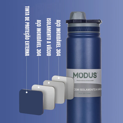 MODUS Thermos Bottle with Straw Stainless Steel Thermal Cup Car Insulated Flask Water Tumbler for Outdoor Sports 750ml