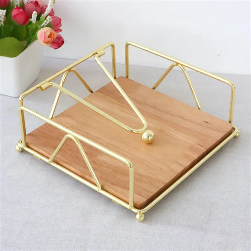 Flat Napkin Holder Metal Kitchen Napkin Holder With Weighted Tension Arm Rustic Tissue Paper Dispenser For Countertop Table